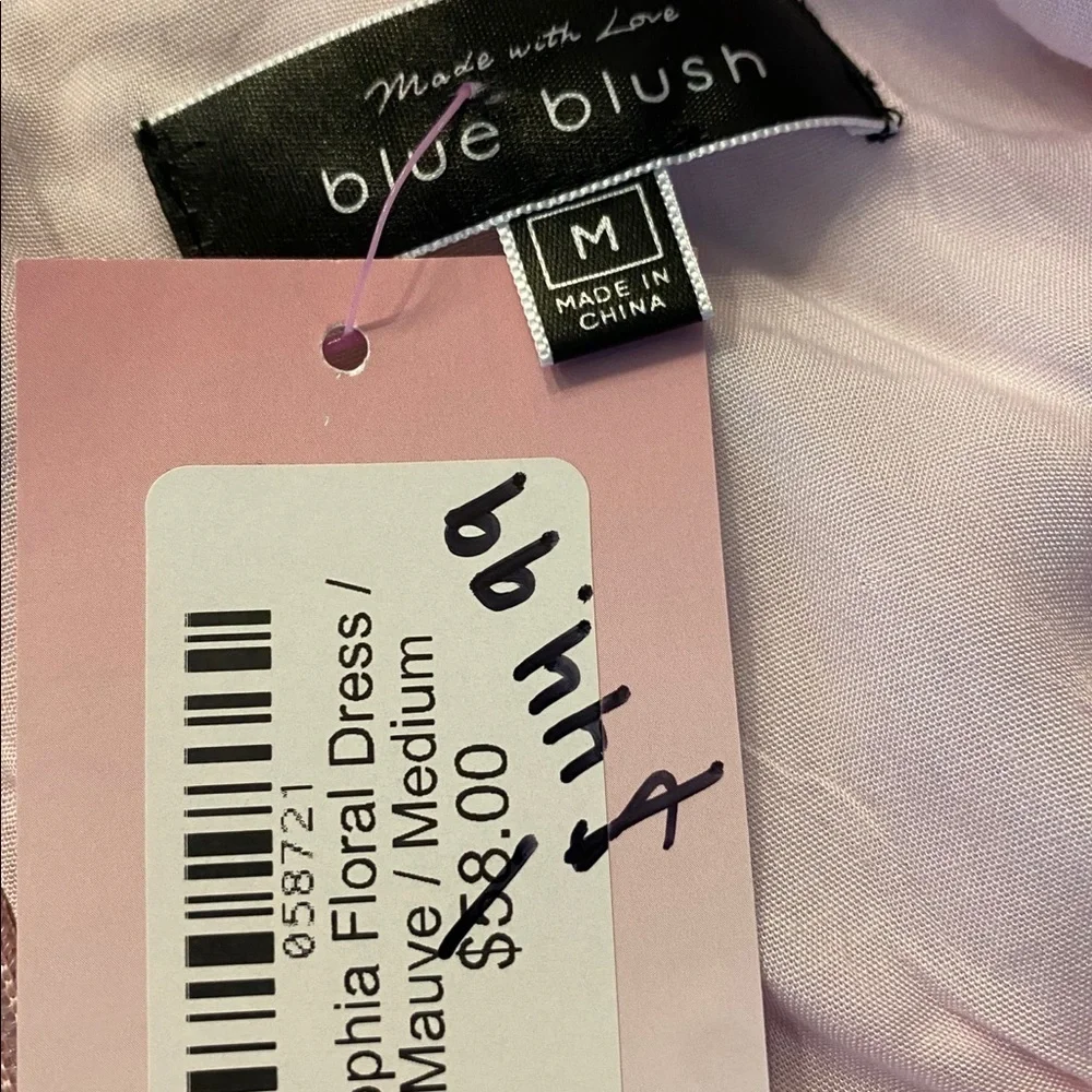 Blue Blush Sophia Floral Strapless Dress in Mauve